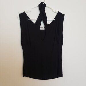 LNA Black Crossover Keyhole Hater Ribbed Tank Top Medium